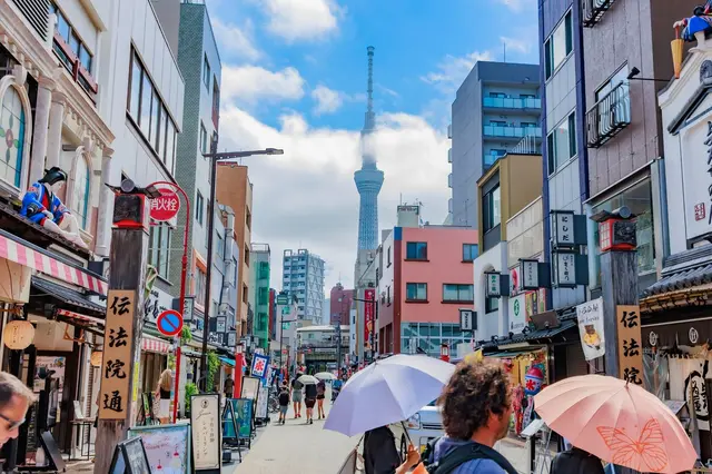 A traditional street in Asakusa, Tokyo
