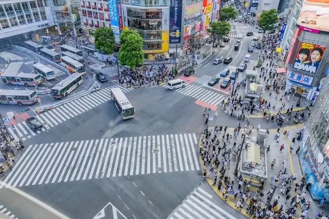 Shibuya Crossing viewed from above