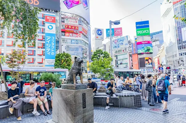 Hachiko statue and the streets of Shibuya
