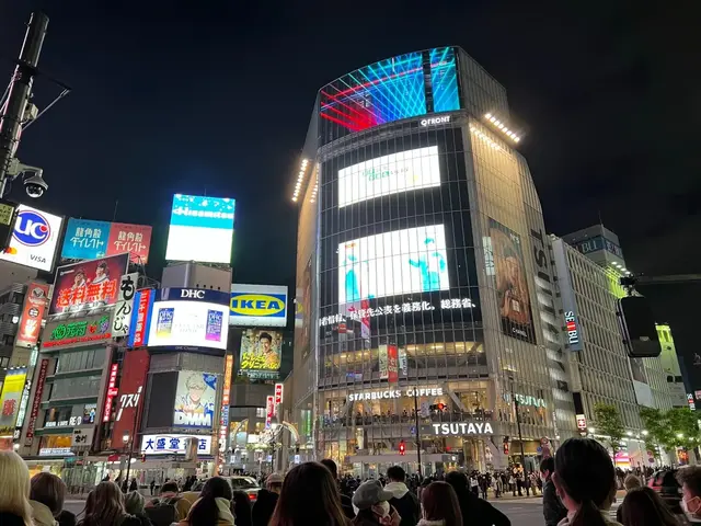 Shibuya Crossing — the city keeps moving long after sunset.