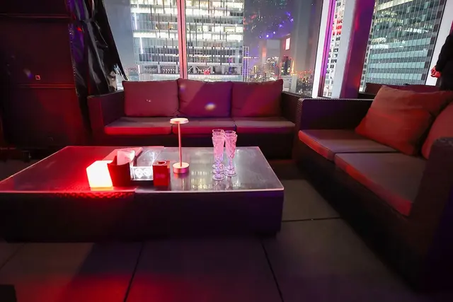 Prepared VIP table overlooking Tokyo at night